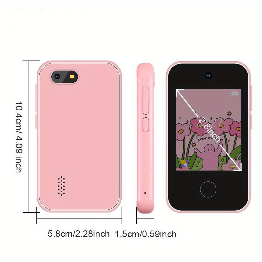 Telefono Giocattolo Bambini 2.8" Touch Screen Unicorno Rosa con Fotocamera e Giochi