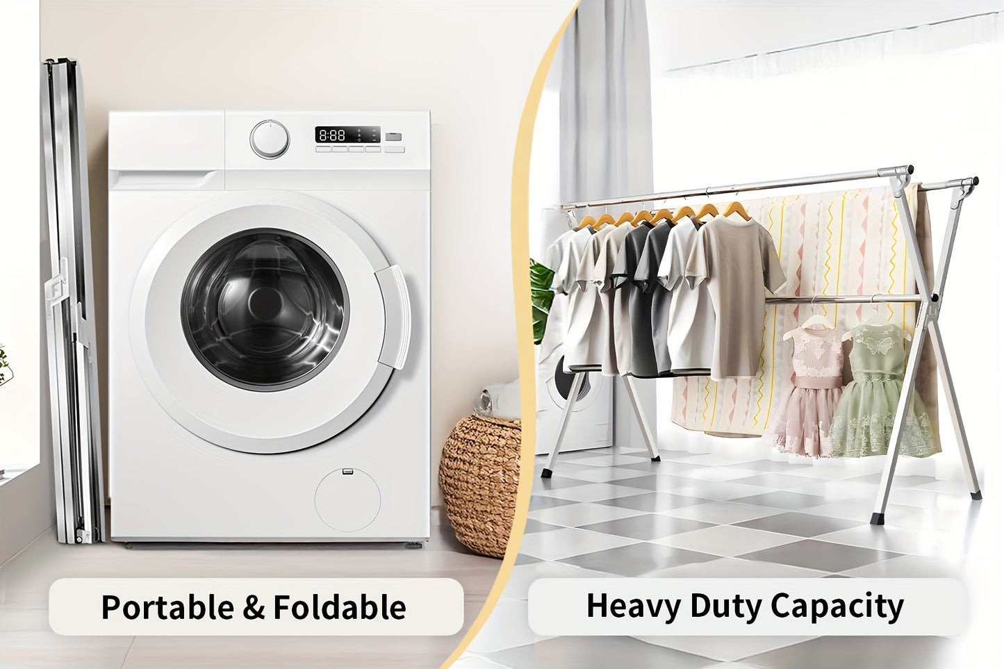 Stendibiancheria Pieghevole 160cm in Acciaio Inox - Senmeo