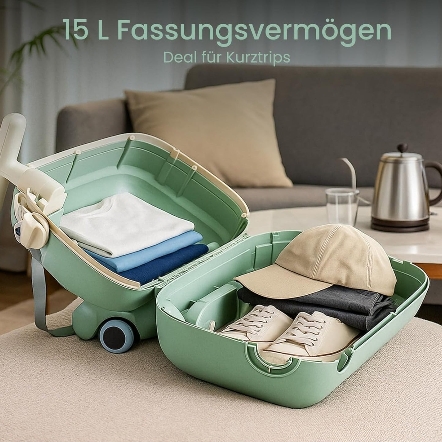 Trolley Bagaglio a Mano 16 Pollici Rigido con Ruote Girevoli - Valigia da Cabina