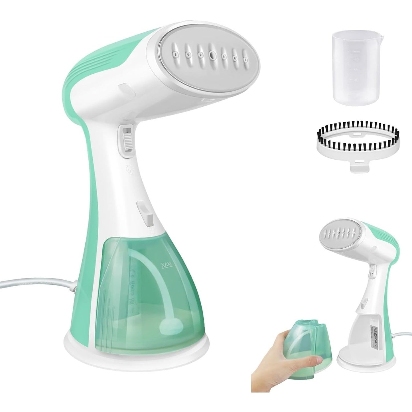 Ferro da Stiro a Vapore Portatile DAYPLUS 1500W - Stiratrice Verticale da Viaggio con Serbatoio 300ml