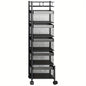 Carrello Portaoggetti Mobile 5 Ripiani in Acciaio al Carbonio - Scaffale Salvaspazio con Ruote per Cucina, Bagno, Soggiorno