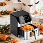 Friggitrice ad Aria 9L Oyajia con Finestra - Air Fryer 10-in-1 Acciaio Inox 304 da 1500W