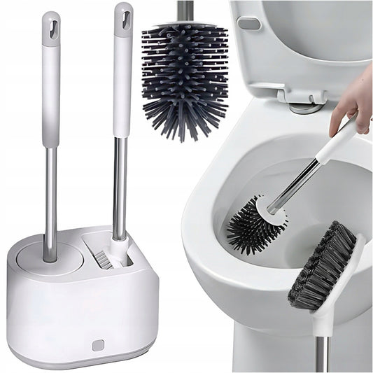 Spazzolino WC in Silicone con Porta Scopino - Set Bagno 2 in 1 Design Moderno