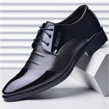 Men's Business Leather Shoes British Style Black