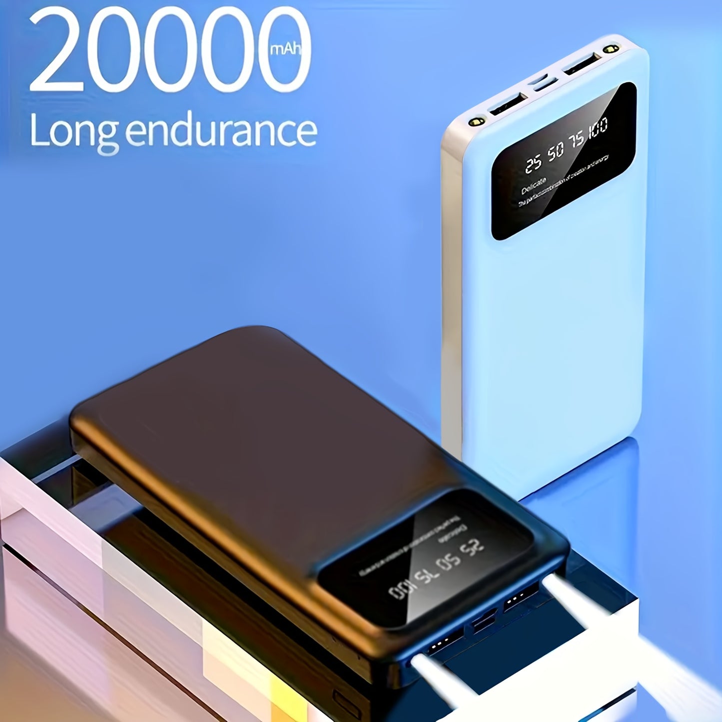 Power Bank 20000mAh HXEternal con Display LED Digitale - Caricabatterie Portatile Dual USB Type-C per iOS e Android