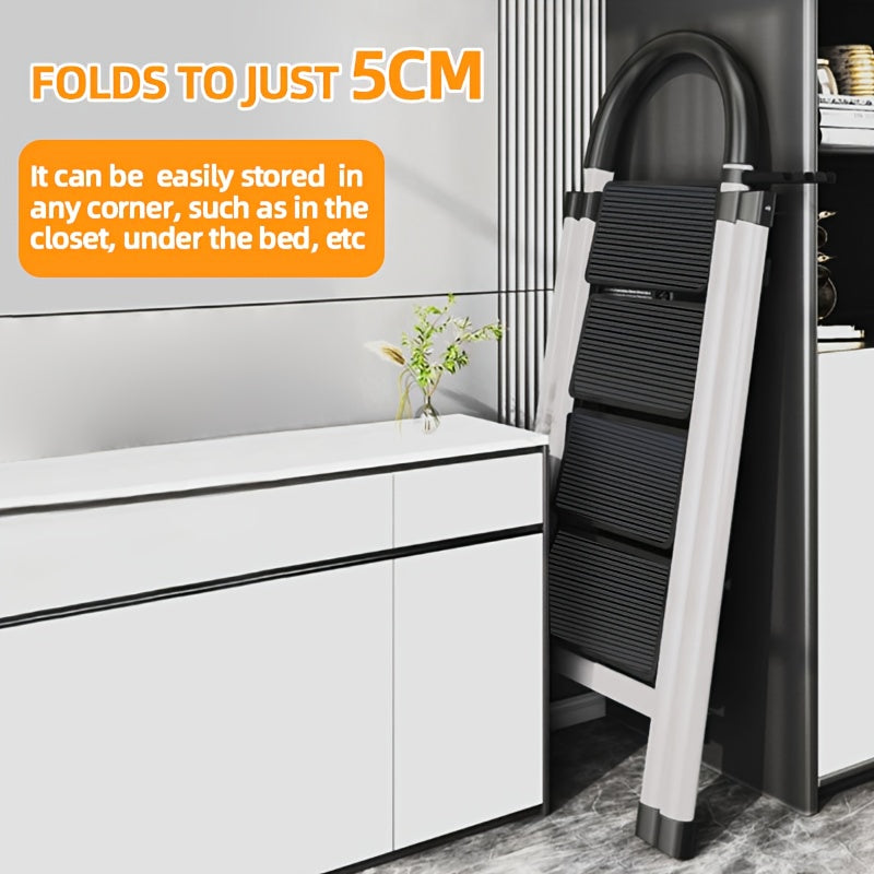 Scala Pieghevole 3-6 Gradini in Metallo | Antiscivolo, Robusta e Portatile per Casa e Officina