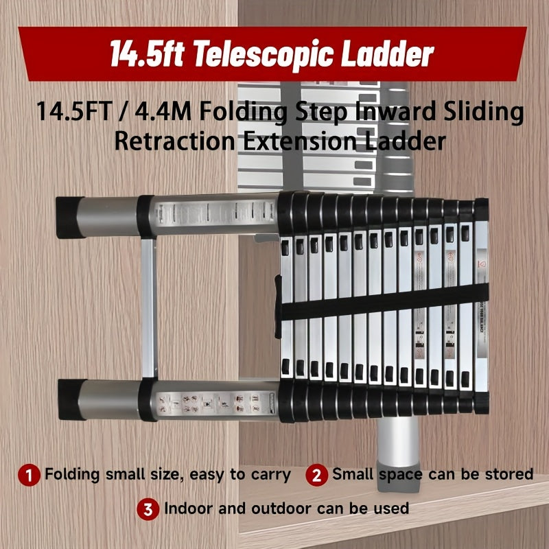 Scala Telescopica Pieghevole 3.8m in Acciaio Inox - Portata 150kg Brstheco