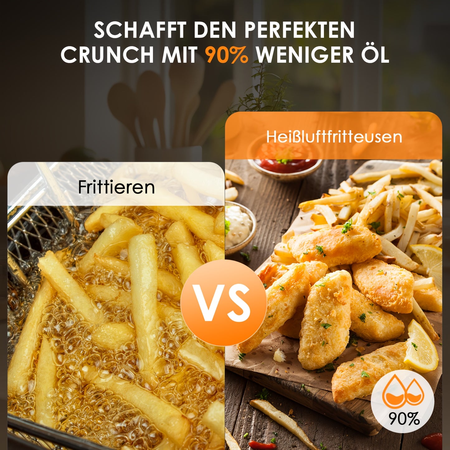 Friggitrice ad Aria 9L Oyajia con Finestra - Air Fryer 10-in-1 Acciaio Inox 304 da 1500W