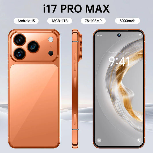 HOT Brand New For i17 Pro Max Smartphone 5G 7.0HD 22G 2TB Dual Card Dual Android 15 Cell Phone Unlocked Mobile Phones 8000mAh