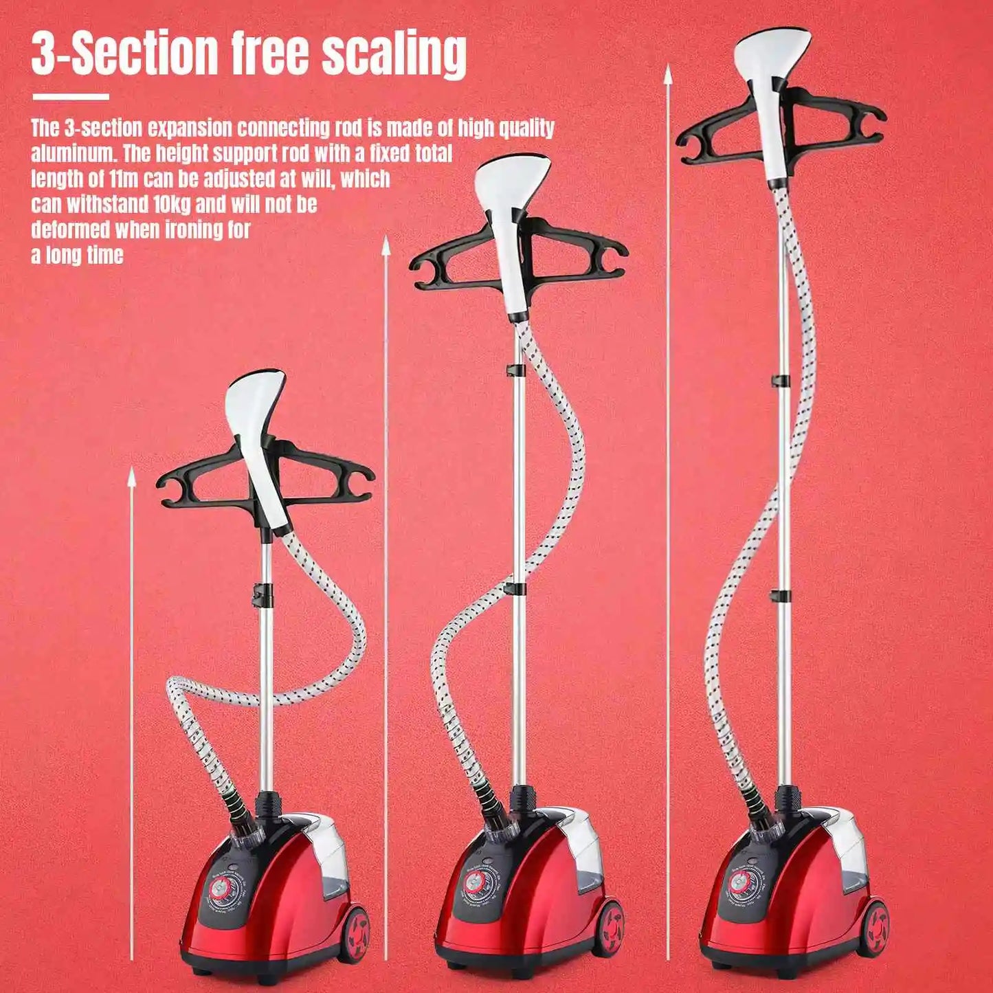 Ferro da stiro a vapore verticale Macchina da stiro a vapore per uso domestico Stiratura piatta verticale intelligente ad alta potenza con aumento di pressione