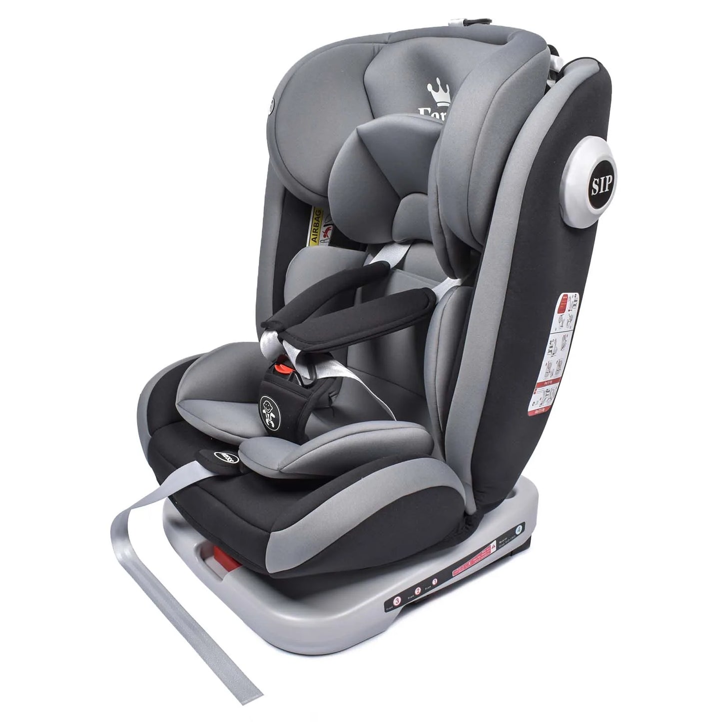 Seggiolino Auto Girevole 360° ISOFIX 0-12 Anni (9-36 kg) - Cintura 5 Punti ECE R44/04
