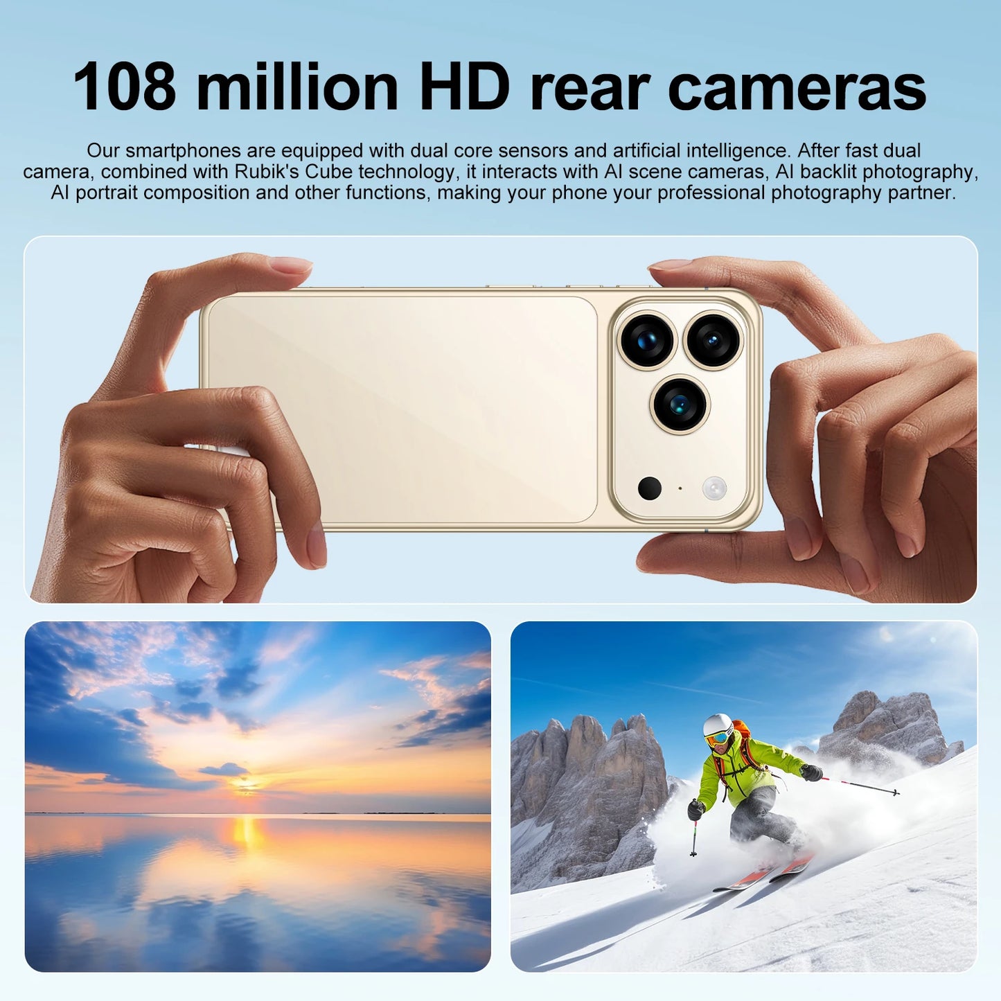 HOT Brand New For i17 Pro Max Smartphone 5G 7.0HD 22G 2TB Dual Card Dual Android 15 Cell Phone Unlocked Mobile Phones 8000mAh