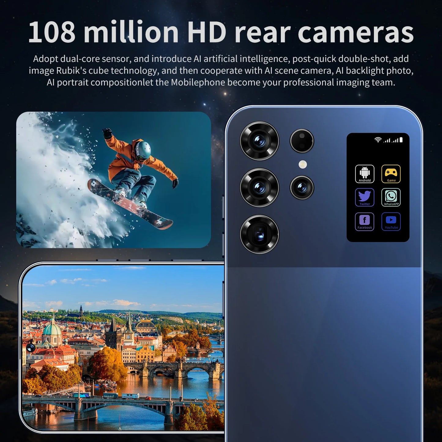 Smartphone S26 Ultra 7.0" HD - 48MP+72MP - 16GB RAM 1TB ROM - 7000mAh - 5G Android 14