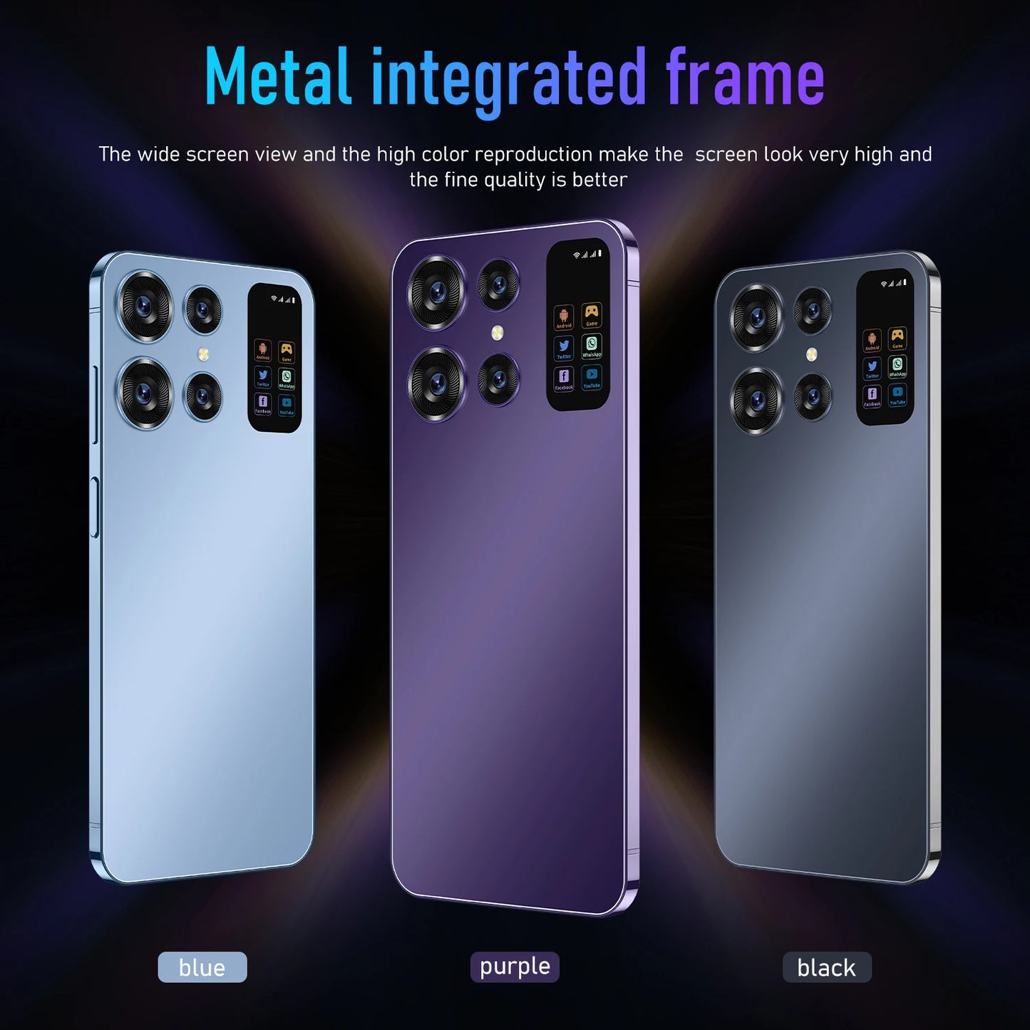 Versione globale S26 Ultra 7.0HD 48MP + 72MP Cellulari 22G + 2T Smartphone originale Dual SIM Android 14 7000mAh 5G Telefono