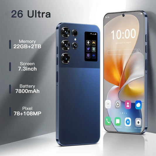 Smartphone S26 Ultra 7.0" HD - 48MP+72MP - 16GB RAM 1TB ROM - 7000mAh - 5G Android 14