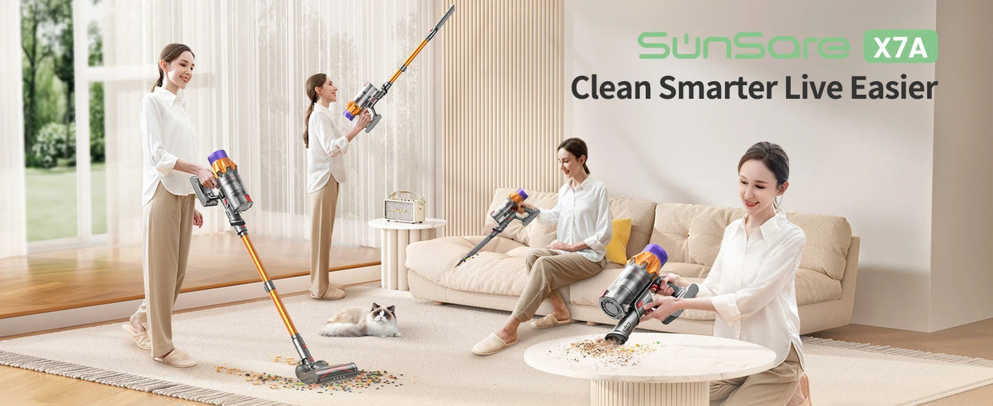 550W 45kPA Cordless Handheld Vacuum Cleaner Touch Screen Smart Dust Sensor Auto Speed Control for Pet Hair Home Carpet Clean