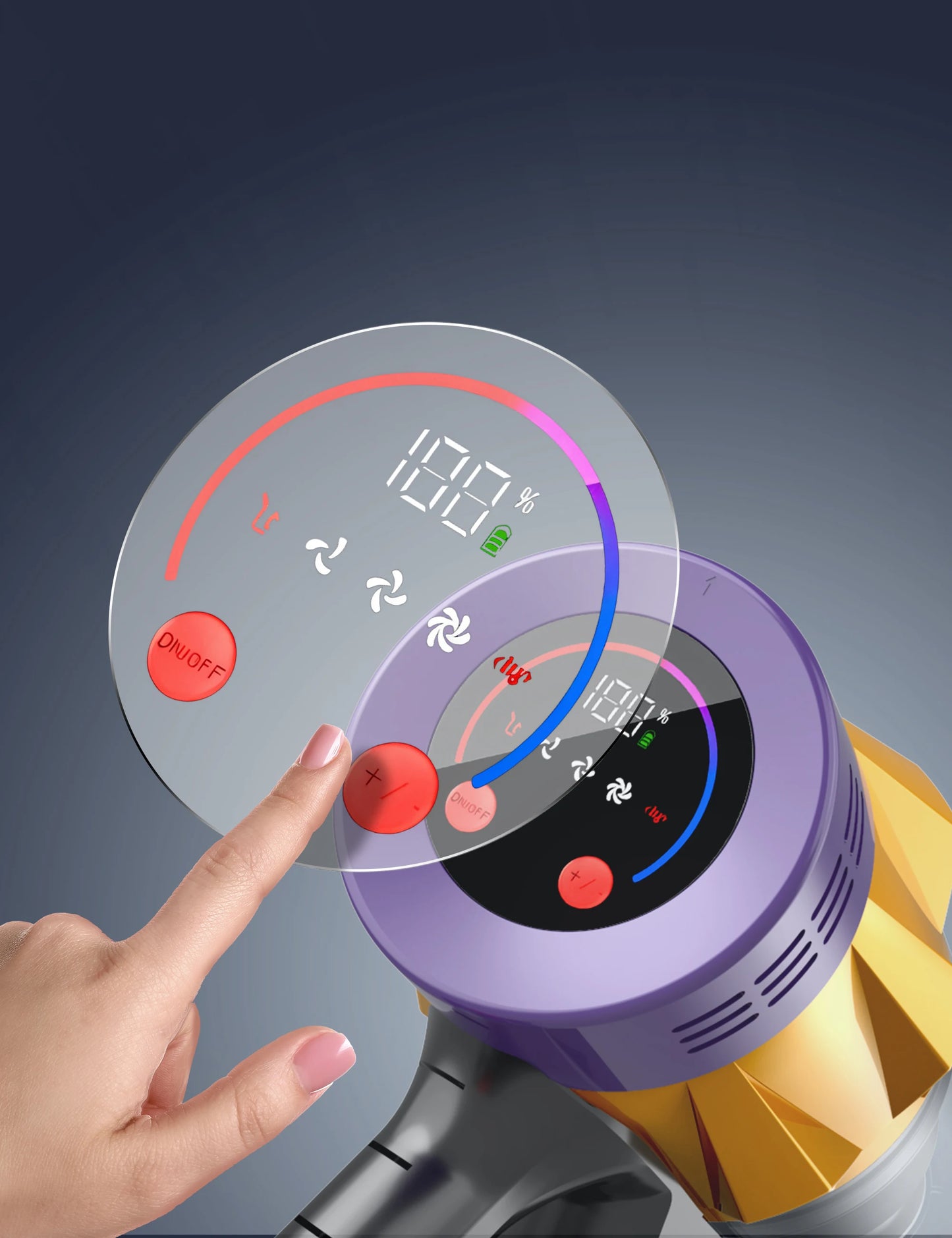 550W 45kPA Cordless Handheld Vacuum Cleaner Touch Screen Smart Dust Sensor Auto Speed Control for Pet Hair Home Carpet Clean