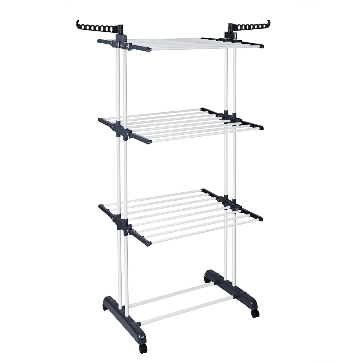 Folding Clothesline T-Lovendo Vertical Drying Rack with Wheels, 4 Levels, 170x77x64 cm, High Capacity up to 26 kg, Foldable and Compact for Indoor/Outdoor Use.