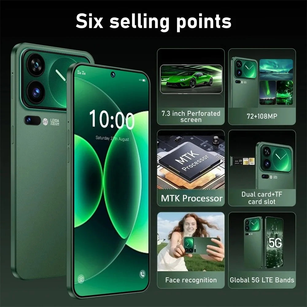 Cover Silicone Antiurto per Smartphone 5G – Display 7.3" HD, Protezione Totale
