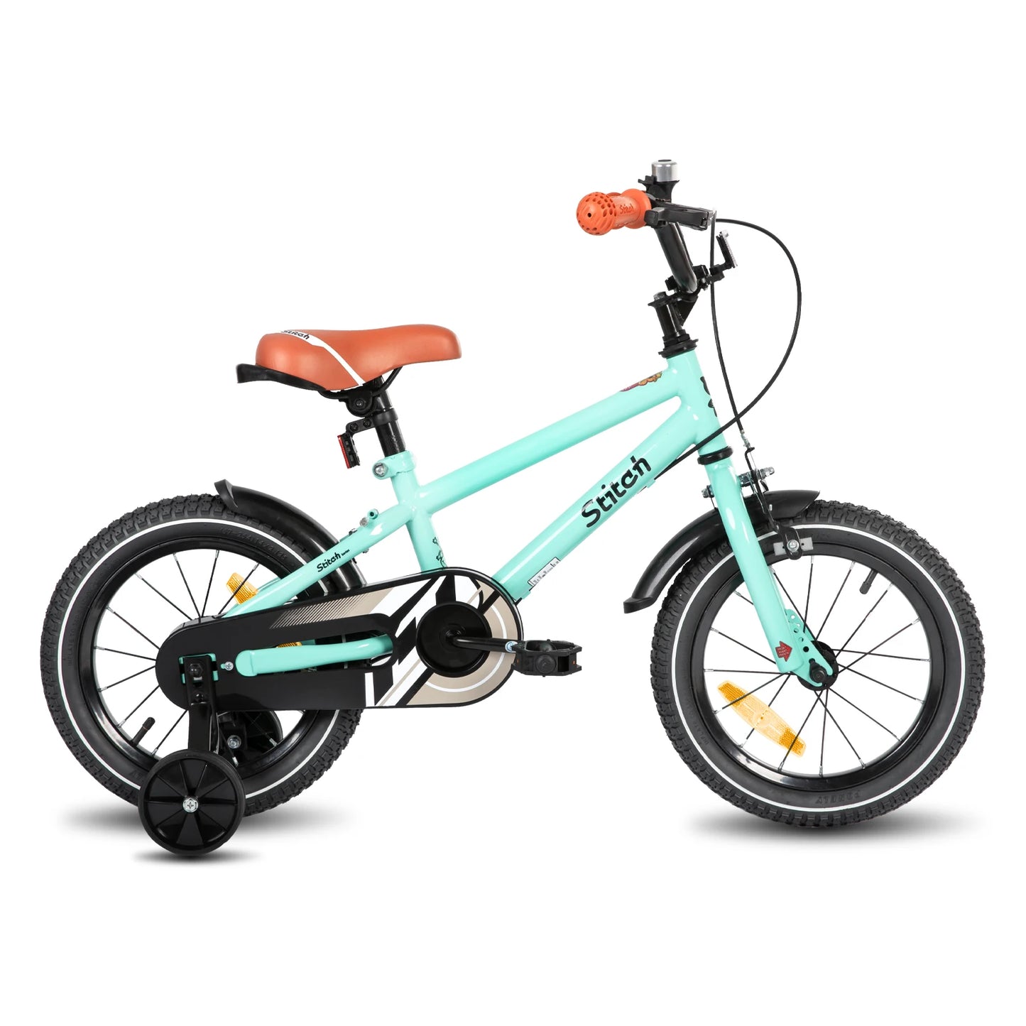 STITCH Kinderfahrrad für 3-9 Jahre Mädchen & Jungen, 14/16/18 Zoll Kinderfahrrad mit Stabilisatoren & Handbremsen