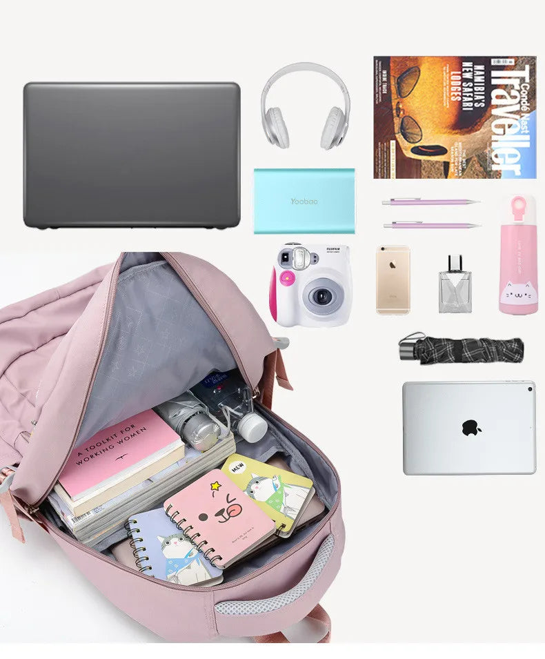 Zaino Scuola Ragazze Impermeabile - Cartella Mochila con Stampa Moda per Adolescenti