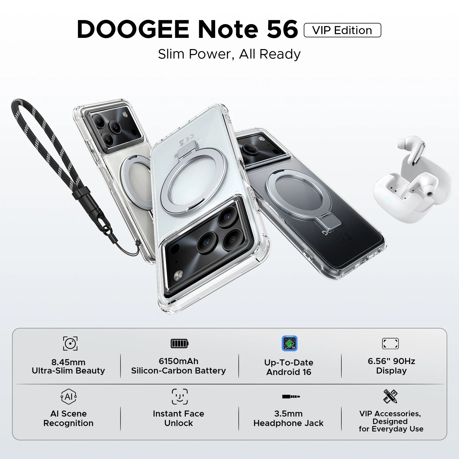 Smartphone Note 56 VIP Edition – Android 16, 24GB RAM, 6150mAh, Dual SIM