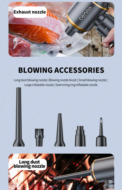 Mini Aspirapolvere Portatile Cordless per Auto e Casa – Potente, Senza Fili, con Filtro HEPA