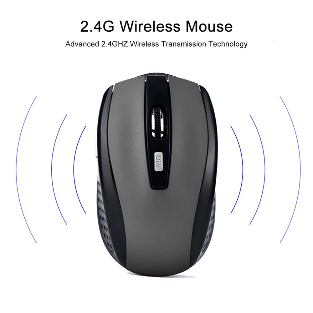 Mouse wireless 2.4G Mouse da gioco 2.4Ghz Mouse wireless ottico 6D Mini mouse silenzioso sottile DPI1600 per MacBook PC portatile