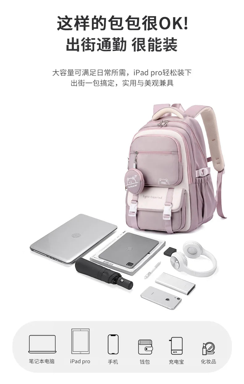 Zaino Impermeabile Scuola Ragazze - Borsa Viaggio Bambini Adolescenti