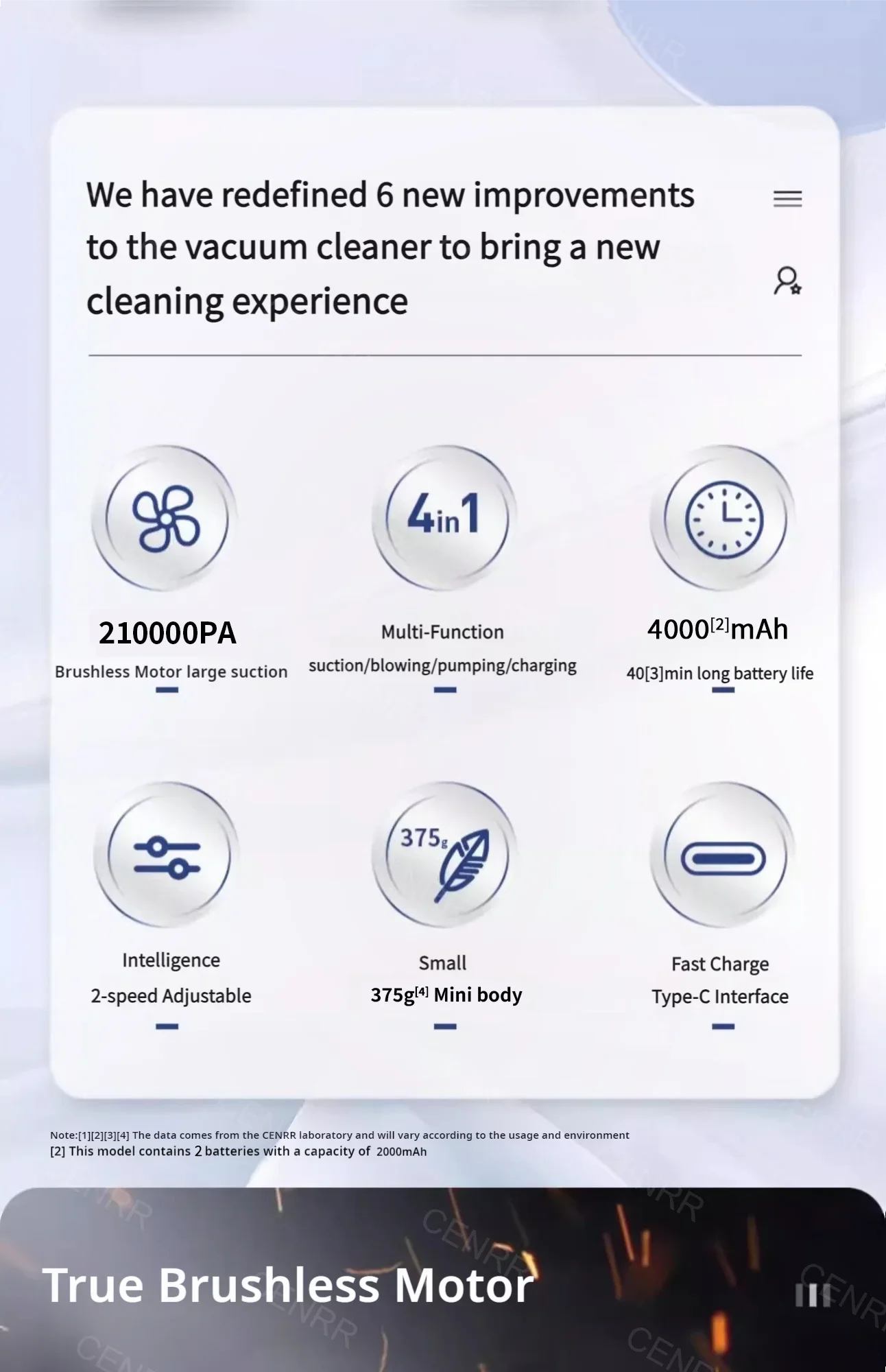 Mini Aspirapolvere per Auto Senza Fili 210000PA – Aspiratore Portatile Potente con Filtro HEPA