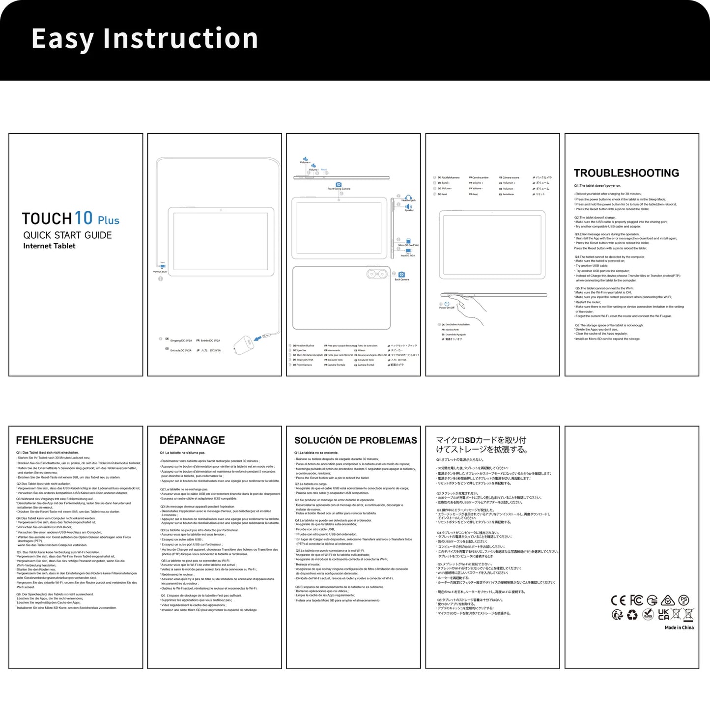 10.1" Android Tablet with Octa-core Processor 8GB(4+4GB Virtual) RAM 64GB ROM HD IPS Touchscreen, Wi-Fi 6, BT 5.0, Dual Camera