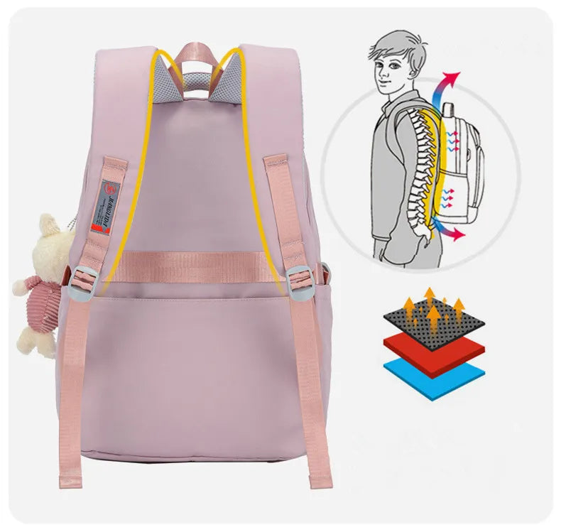 Zaino Scuola Ragazze Impermeabile - Cartella Mochila con Stampa Moda per Adolescenti
