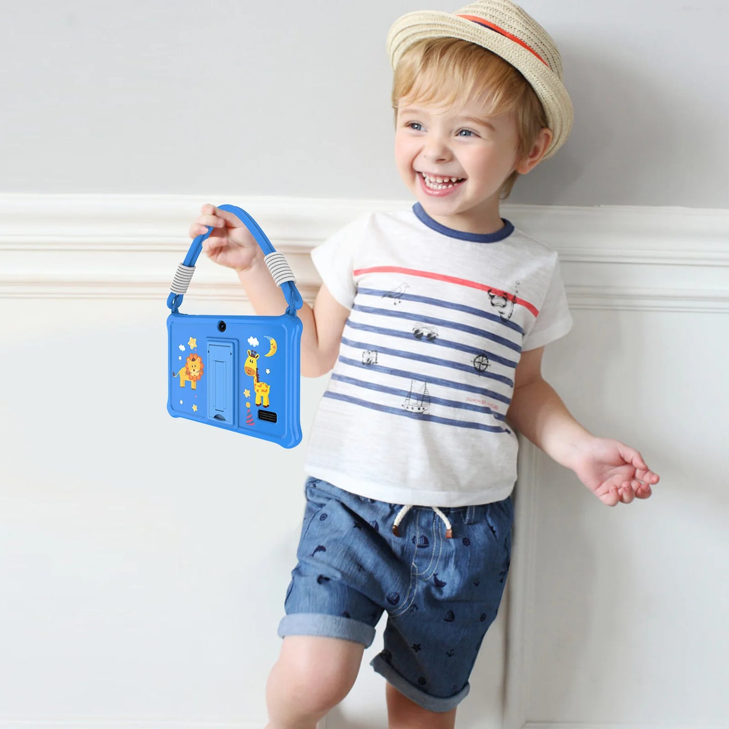 PRITOM Kids Tablet 7 Inch Android 13 4GB (2+2 VIRTUAL) RAM 32GB ROM WiFi Bluetooth Children Software Installed with Lanyard