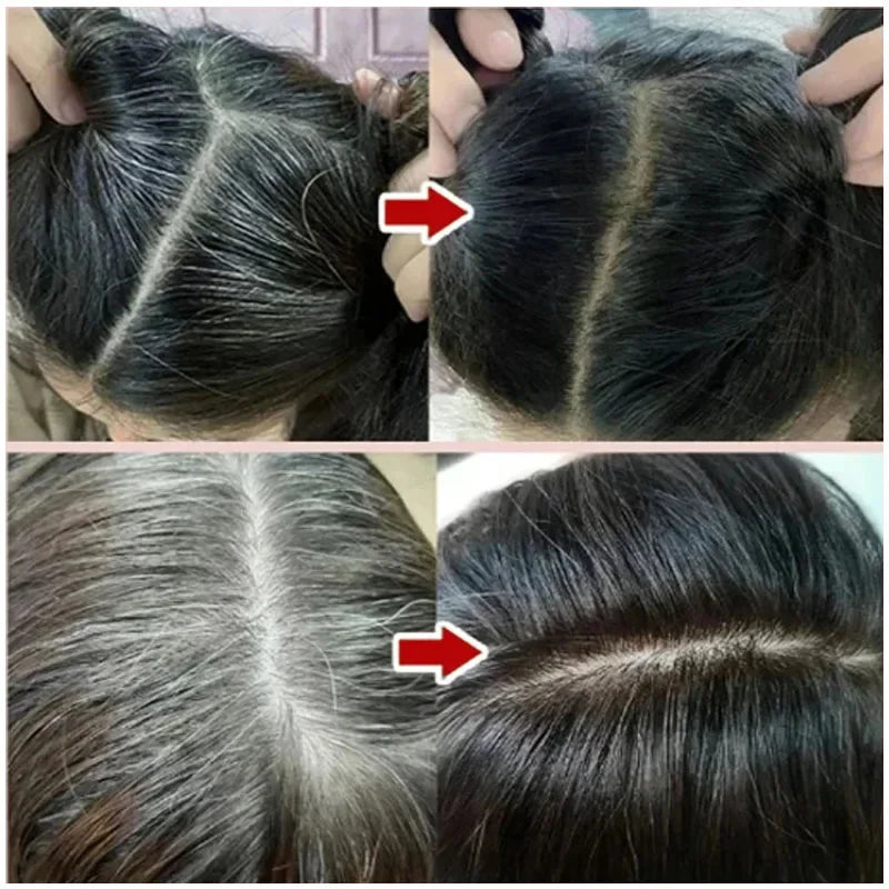 Hair Color Shampoo for Gray Hair 3 in 1 Black Hair Dye Shampoo for Women&Men Natural Herbal Safety Nourishing Hair Care Cream