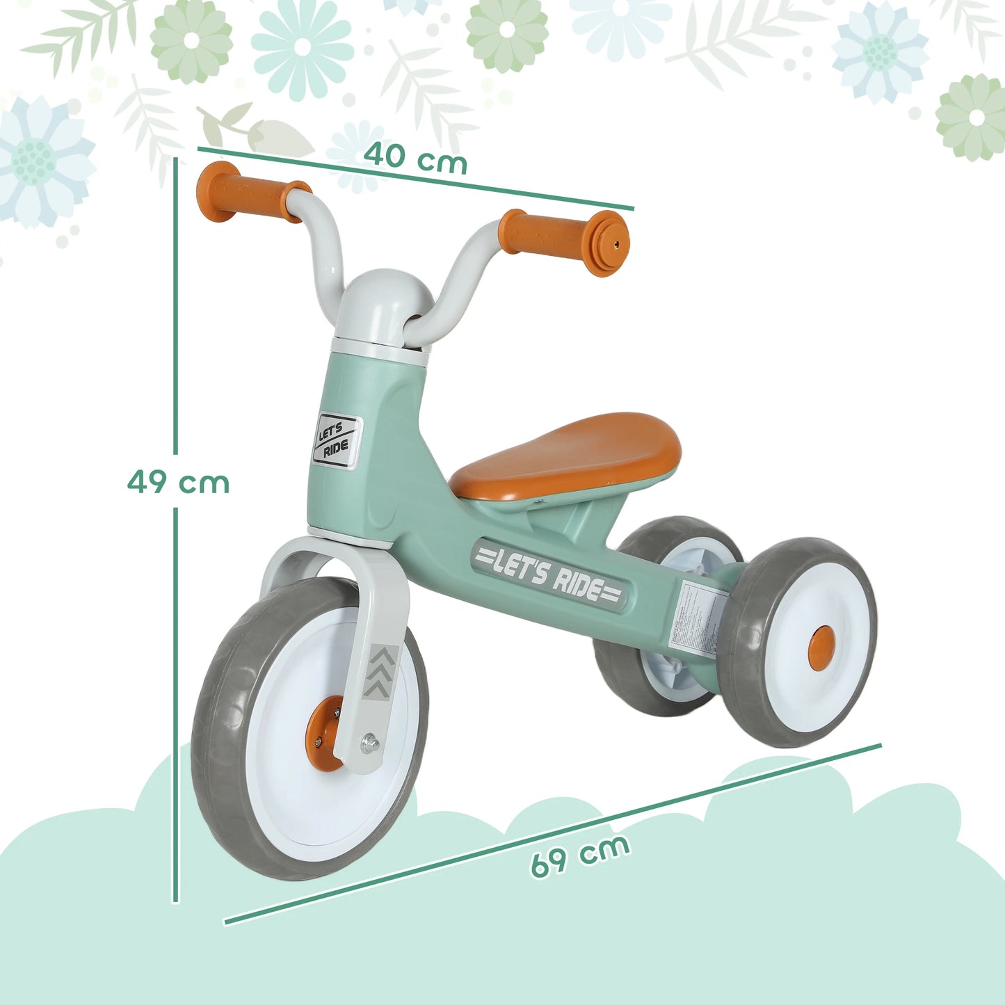 Aiyaplay Balance Bike for Children from 12 to 36 Months, Balance Bike with Silent and Puncture-Resistant Wheels, Handlebars with Limited Rotation to 60 ° Green
