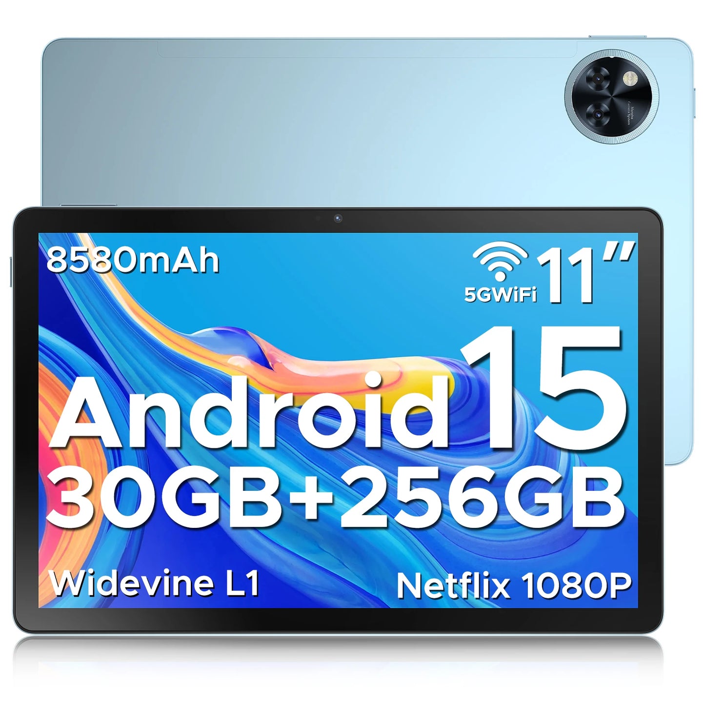 Tablet Android 15 da 11 Pollici - Display 90Hz, 30GB RAM, 256GB ROM, Batteria Potente