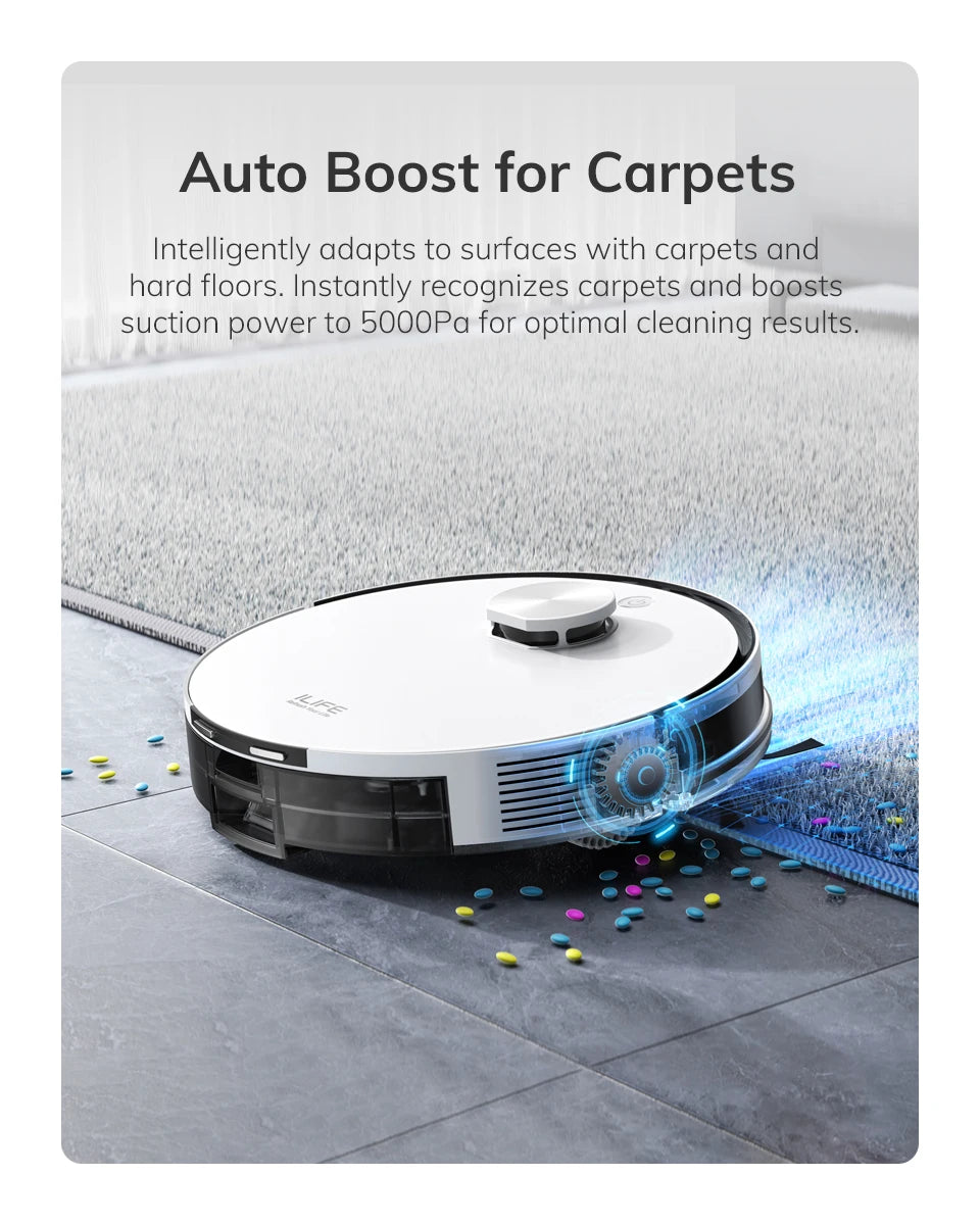 ILIFE A30 PRO 5000Pa Suction, Robot Vacuum and Mop Combo, Self emptying, 60 day capacity,  App/remote , 180 minute running time