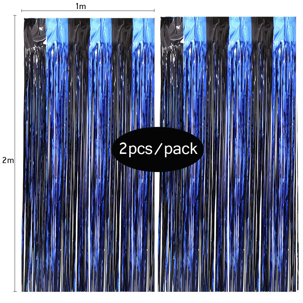 (Copy) Tende Decorative Oro Nero 2 Pezzi - Frangia Foil Metallico per Feste Laurea 2026 Compleanno Matrimonio