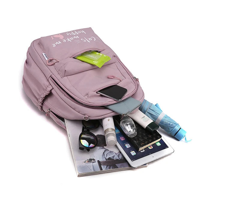 Zaino Scuola Ragazze Impermeabile - Cartella Mochila con Stampa Moda per Adolescenti