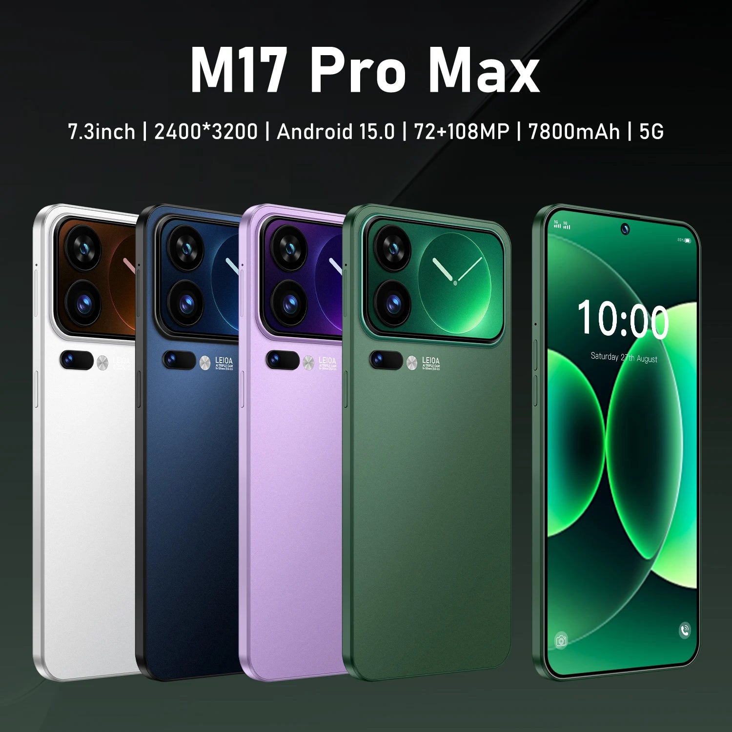 MI17 Pro Max 5G – Batteria 7800mAh, Dual SIM, Versione Global 2026