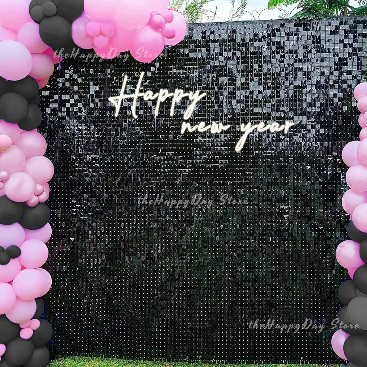 (Copy) Tende Decorative Oro Nero 2 Pezzi - Frangia Foil Metallico per Feste Laurea 2026 Compleanno Matrimonio