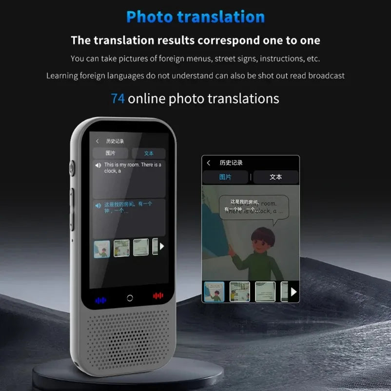 S80 Pro 138 Language Intelligent Translation Machine Intelligent Recording 19 Offline Real-time Chat GPT AI Voice Photo Translat