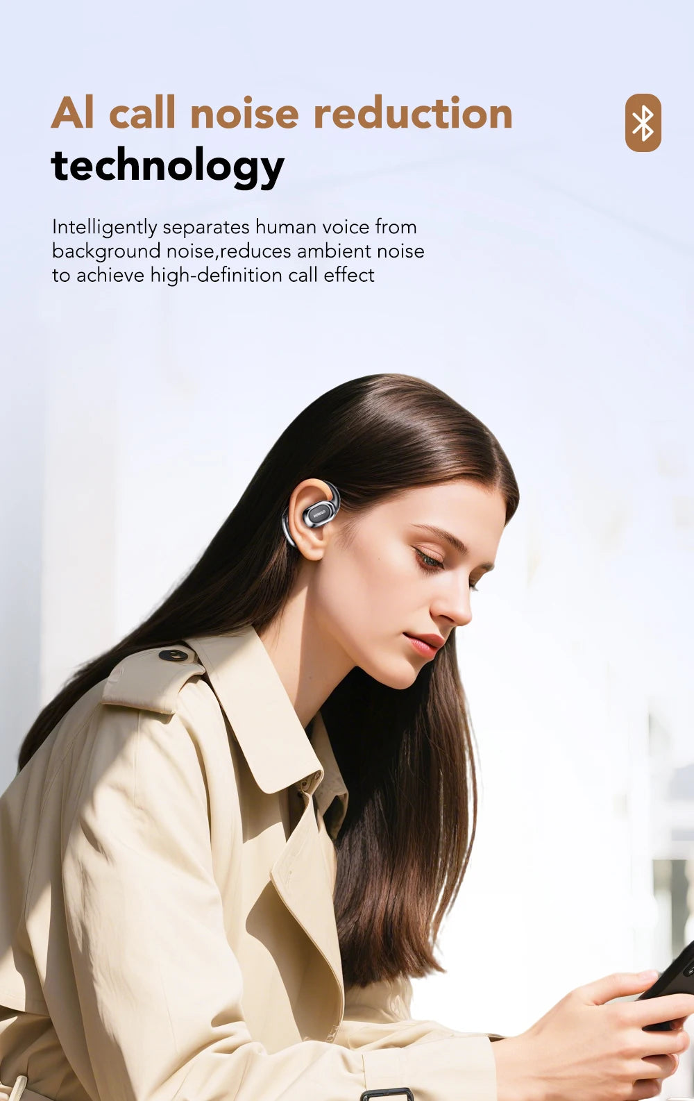 MINISO MS156 Bluetooth AI Earphones OWS Sports Headphones Music Stere HD Bass Wireless Headphones Longlife Translator Earbuds