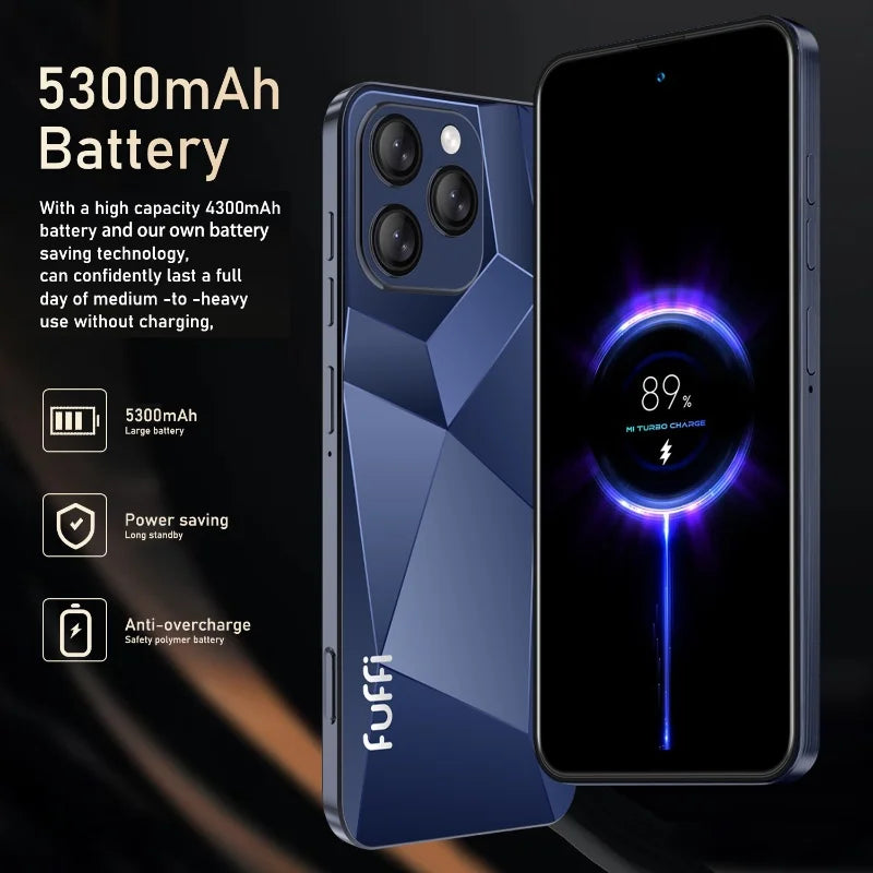 Global Vision I16 Pro Smartphone 5G Android 5300mAH 12GB RAM 512G ROM 6.56 pollici 1080x2640HD 24 + 48MP MTK10 4G Rete del telefono cellulare