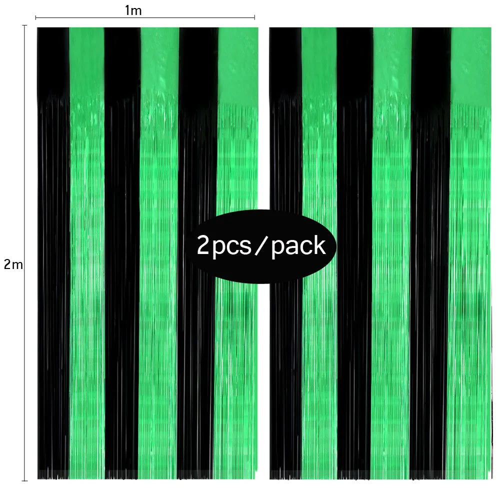 (Copy) Tende Decorative Oro Nero 2 Pezzi - Frangia Foil Metallico per Feste Laurea 2026 Compleanno Matrimonio