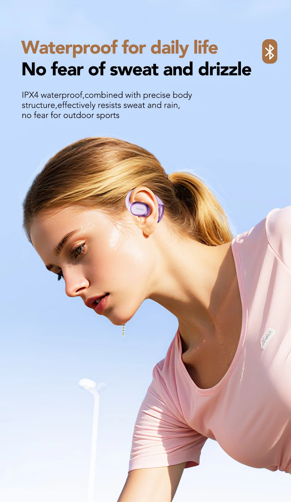 MINISO MS156 Bluetooth AI Earphones OWS Sports Headphones Music Stere HD Bass Wireless Headphones Longlife Translator Earbuds