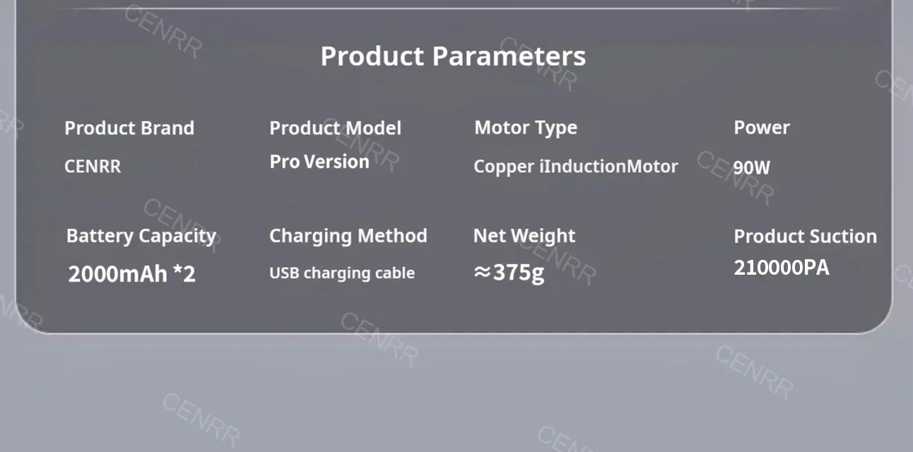 Mini Aspirapolvere per Auto Portatile Senza Fili 210000PA – Potente Aspiratore Cordless con Filtro HEPA