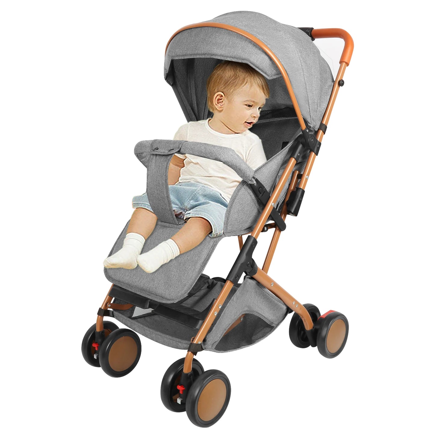 Passeggino per Animali Domestici Pieghevole 20kg - Carrello con Zanzariera e 4 Ruote