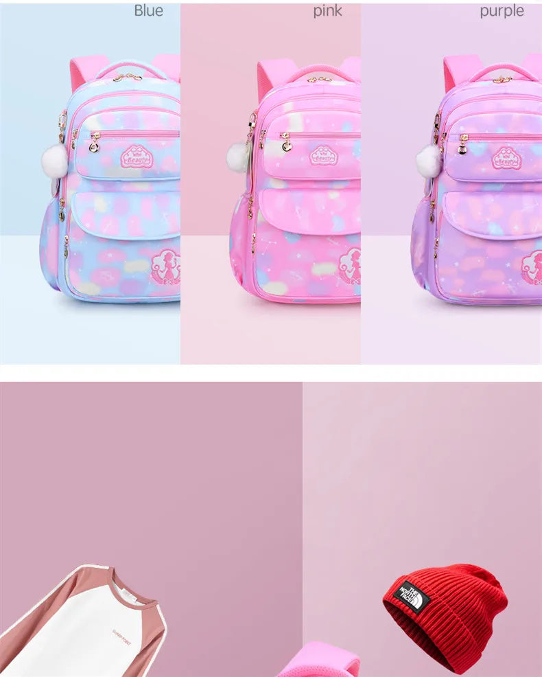Zaino Scuola Ragazze Impermeabile - Cartella Mochila con Stampa Moda per Adolescenti