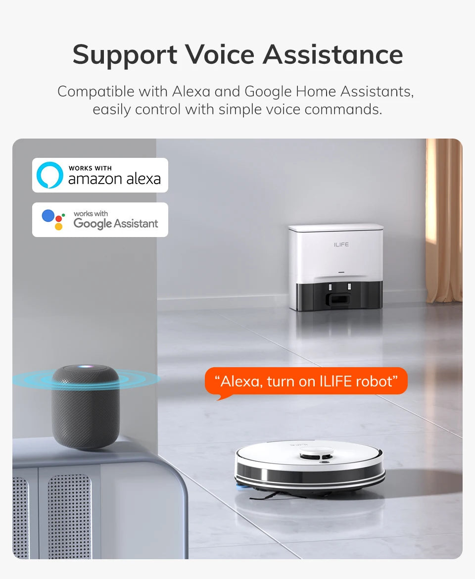 ILIFE A30 PRO 5000Pa Suction, Robot Vacuum and Mop Combo, Self emptying, 60 day capacity,  App/remote , 180 minute running time